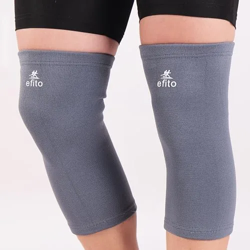 Unisex Stretchable Knee Cap | Knee Support for Men and Women | 4 Way Compression Knee Sleeves | Knee Brace for Pain Relief | Knee Pad for Legs, Gym, Sports, Exercise,One Pair of Knee Cap (Grey)
