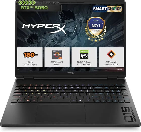 HP HyperX OMEN 15 Smartchoice – AMD Ryzen 7 8745HX, 8GB RTX 5050, 16GB DDR5, 1TB SSD, 2.5K 500nits, 3 ms, 15.3″ – 94,240