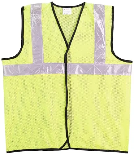 Safety Jacket Reflective High Visibility use For Airport, Construction, Emergency, Landscaping, Paving,Traffic, Sanitation, Security Guard, Engineering jacket,60GSM Mesh, AK-605 (PACK OF 75)