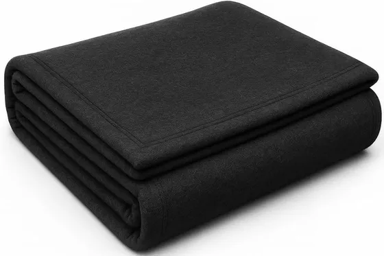 BSB HOME Premium Acrylic-Wool Single Bed Blanket – Ultra Warm Winter Blanket for Home & Travel | Soft, Heavyweight, Durable & Fade Resistant (Black, 150 x 220 cm, Weight - 1 Kg)