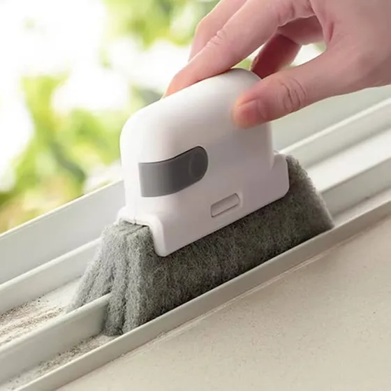 APNOTLO 2-in-1 Window Track Cleaning Brush with Dust Collector