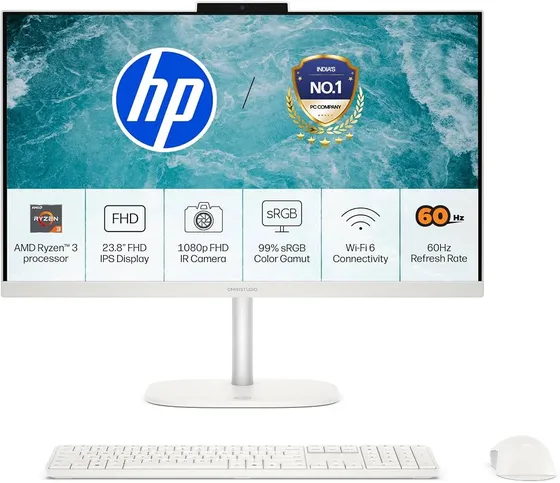 HP OmniStudio All-in-One PC, AMD Ryzen 3 (8GB/512GB SSD)