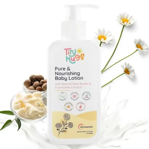 TinyHugs Baby Lotion with Natural Shea Butter & Chamomile Extracts | Pure & Nourishing Care for Baby's Delicate Skin | Body Lotion for Kids | 200ml