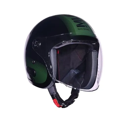 ROYAL ENFIELD REDDITCH Open Face MLG 1901 | ISI Certified | Shell Construction: Built with High Impact Grade ABS | High-Strength EPS Liner | Micrometric Lock | UV-Resistant PU Paints Olive M