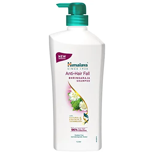 Himalaya Anti-Hair Fall Bhringaraja Shampoo 1 Litre | with Bhringaraja & Natural Proteins | Up to 96% Less Hair Fall | Dermatologically Tested | Paraben Free | For Women & Men