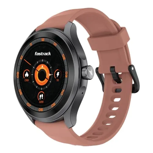 Fastrack VOX Pro Smart Watch with Offline Voice Commands,to-Do List, Rotary Crown, 1.38” TFT Display, BT Calling, 24/7 Health Suite, SpO2, HRM, Sleep Tracking, IP68 Water Resistant - Deep Salmon