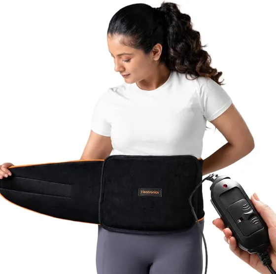 Heatronics Heating Pad for Pain Relief | 1 Year Warranty | hCore X Lite Electric Heating Pad, 3-Level Heat Control 100x/sec, Back & Shoulder Pain Relief, Dual Thermapulse, ISO 13485 Certified (Black)