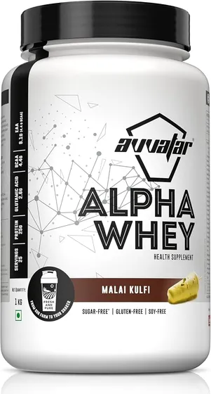 GRAB : Avvatar Alpha Whey Protein - Malai Kulfi, 1 Kg