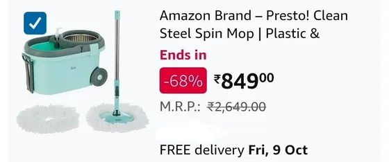 Presto! Clean Steel Spin Mop