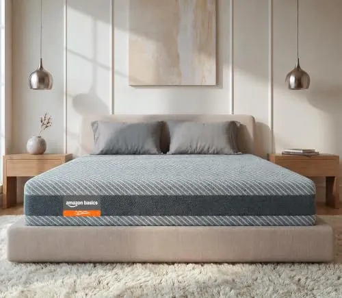 Amazon Basics Orthopedic Classic Comfort Memory Foam Mattress | Queen Size Bed Mattress, 8-Inch Thick | 3-Layer Foam Build, Zero Motion Transfer (75x60x8 Inches, Medium Firm, Zippered Cover)