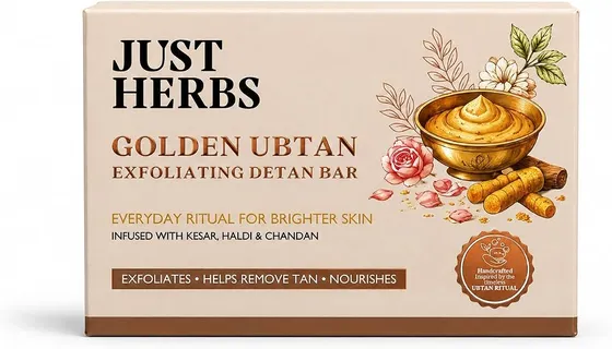 Just Herbs Golden Ubtan Exfoliating Detan Bar