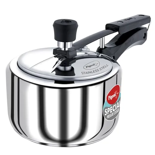 Pigeon by Stovekraft 2 Litre Special Stainless Steel Inner Lid Induction Base Pressure Cooker (Silver) BIS Certified