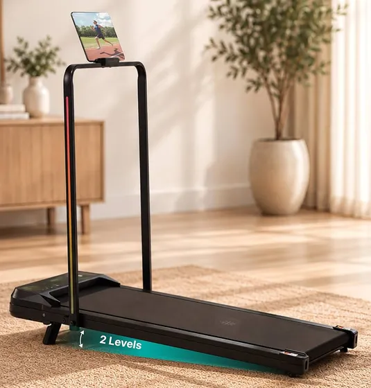 Cult Walking pad Prime Treadmill (3.5HP Peak Power) Compact & Foldable Under Desk DC Motor Treadmill |2-Level Incline | Max Weight: 120kg | Home use with Remote Control