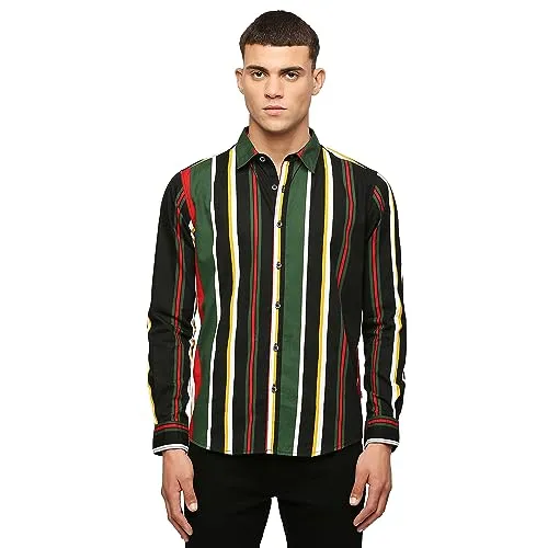 Pepe Jeans Men's Casual Shirt | Striped Shirt for Men| Regular Fit | Vertical Stripes | Full Sleeve | Available in Plus Size