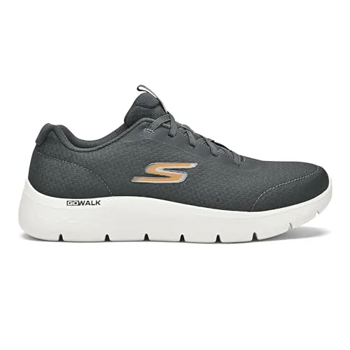 Skechers Womens GO Walk Flex Charcoal Orange Lifestyle Slip On Shoe