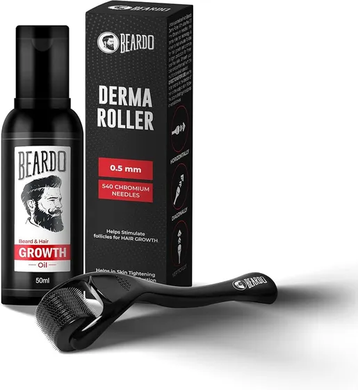 [Amazon Now] Beardo Beard and Hair Growth Oil 50ml and Derma Roll