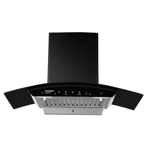 Crompton IntelliMotion 90 cm Curved Glass Kitchen Chimney with Auto-C