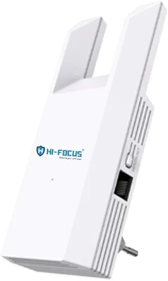 HI-Focus 300 Mbps Wi-Fi Range Extender (2.4 GHz) | Dual-Antenna Wireless Booster + Ethernet Port | Plug-and-Play Wi-Fi Repeater for Home & Office Coverage