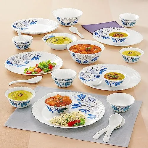 Larah by Borosil 27 Pieces Twilight Opalware Dinner