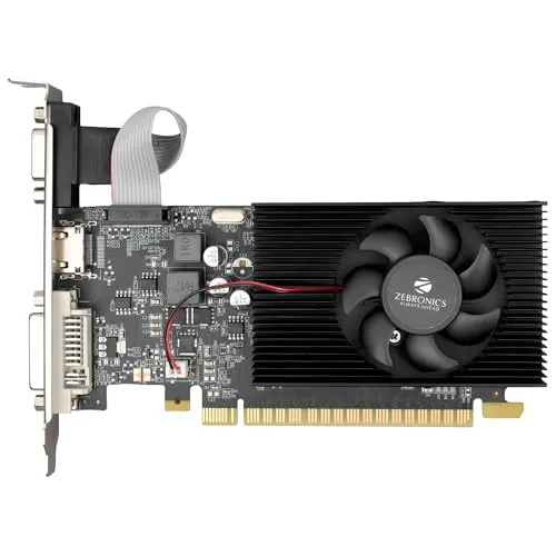 ZEBRONICS GT740-4GD3 Graphics Card,pci_e_x16 Powered by NVIDIA,4GB GDDR3,128-Bit,Pcie3.0,Upto 2560 X 1440 @60Hz,Multiple Outputs-HDMI | DVI | VGA,Physx Support,Heatsink with Fan,High Efficiency