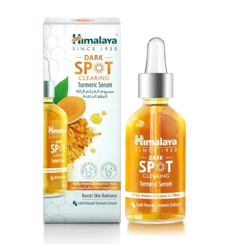 Himalaya Dark Spot Clearing Turmeric Face Serum, 15 mL | with 10% Glycolic Acid, 2% Niacinamide & Organically sourced Turmeric | Visibly Reduces Dark Spots from Day 7 | Clinically Tested | Non Staining