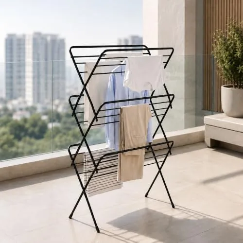Lifelong Foldable Alloy Steel Cloth Drying Stand for Balcony