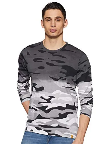 CAHOOT Men's Camouflage Full Sleeve Plain T Shirt