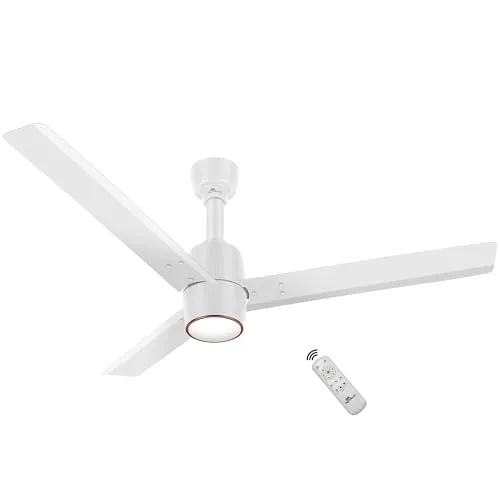 RR Signature OPUL AIR 1200mm BLDC Underlight Ceiling Fan | 100% Pure Copper Motor 35W | 350 RPM High Speed| Remote Control & 3 Light Modes LED Light | 3 Year Warranty (MIRAGE WHITE)| Free Installation
