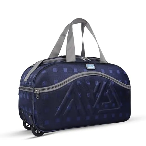 M MEDLER Rio Duffle Wheeler Bag | Waterproof Strolley Duffle Bag | 2 Wheel Duffel Bag | Luggage Bag with Adjustable Handle- (Navy Blue)