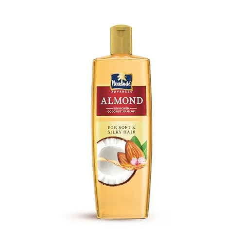 Parachute Advansed Almond enriched Coconut Hair Oil with Vitamin E 300ml|Nourishes & Softens Hair | Helps Control Hair Fall| Helps Promotes Hair Growth | Up to 2x Softer Hair|Non-Sticky Formula| Dermatologically-Tested Hair Oil | For Men & Women