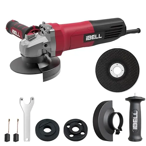 IBELL Angle Grinder AG10-68 | 680W Heavy Duty | Copper Armature | 100mm/4" Disc Dia | 11000 RPM | With Grinding Wheel & Guard | Perfect for Grinding, Cutting & Polishing-6 Months Warranty