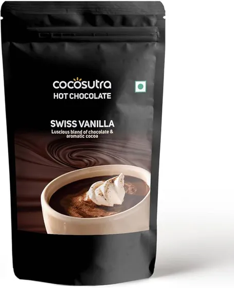Cocosutra Swiss Vanilla Drinking Chocolate Mix, 500g | Gluten Free Drinking Chocolate | Hot or Cold | Serves 25 Cups