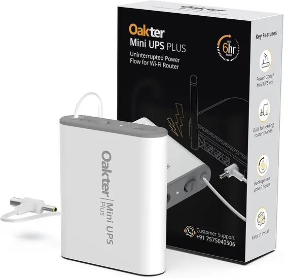 Oakter Mini UPS for WiFi Router (6 Hours Backup)