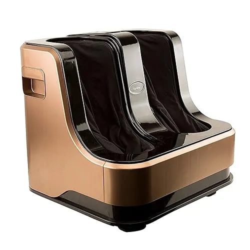 Lifelong LLM99 Foot, Corded Electric Massager for Calf and Leg , (With Heat and Vibration), 80W, 4 Motors, Dark Brown