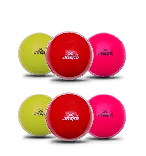 Jaspo T-20 PVC Cricket Soft Balls Recommended For Indoor/Outdoor Street, Beach & Cricket (Pack Of 6 )(Multicolor)