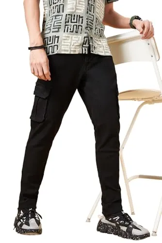 Men's People Black Jeans Skinny Fit,Jet Black,28