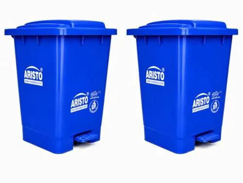 ARISTO Plastic Step-On Pedal Garbage Waste Dustbins 45 Ltr (Blue,Blue) Combo