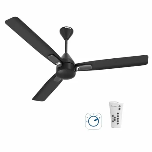 Crompton Energion Caelum 1200mm BLDC Ceiling Fan | Remote & Regulator Control | Multiple Fan Pairing on Remote | BEE 5 Star Rated | High Air Delivery | Low Noise | 4 Years Brand Warranty | Matte Black