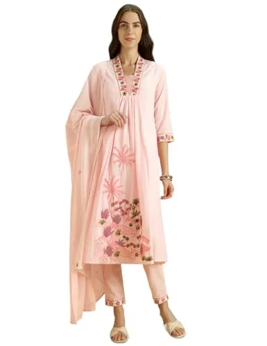 Amazon | Kaari Women's Embroidered 100% Cotton Kurta