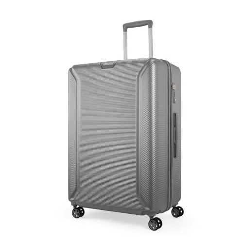 American Tourister Robotech Sport|Large Size Check-in Spinner Trolley Bag (77 cm)|360° 8 Wheel Travel Luggage|Hard Case Polycarbonate Suitcase|Recessed TSA Lock|Silver