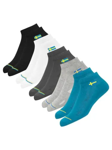 SWAGR 5 Pairs Solid Cotton Feel Ankle Socks for Men & Women, Reinforced Heel & Toe, Multicolor, Pack of 5, Free Size | SOXCO Style SWG22