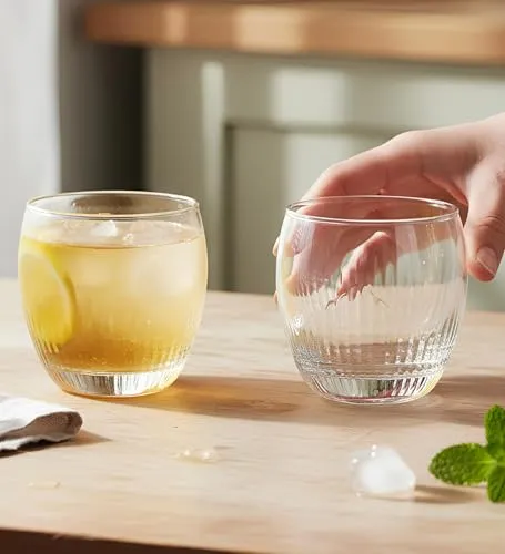 Yera Prima Zest Whisky/Scotch/Water Glasses- 345 ml Each -Set of 4 pcs| for Daily use & Gifting