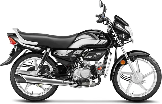 Hero MotoCorp HF Deluxe Drum Self Start Black Grey Stripe Booking for Ex-Showroom Price
