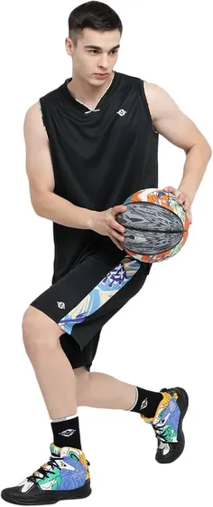 Nivia Street Art Combo Set (Street Art Basketball Jersey Set (Size-M); Street Art Basketball No.7; Street Art Basketball Shoes (Size-7))(Pack of 3)
