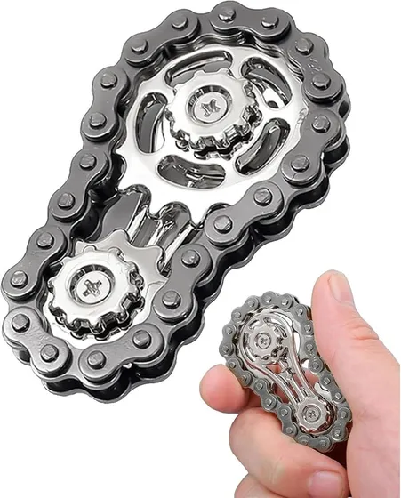 Amazon | Fidget Toy Chain Gear Spinner Metal Desk Toy for Hand Focus Relaxation