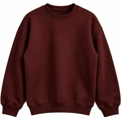 Men's Fleece Sweatshirt Winter Collection Plain Solid Crew Neck Long Sleeve Casual Pullover Warm Loose Fit Heavyweight Sweatshirt for Men Cozy Soft Oversized Thermal. (in, Alpha, S, Standard, RED)