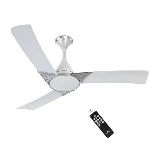 RR Signature Raptor 1200mm BLDC Designer Ceiling Fan | 350 RPM, 32W Low Power | 60% Energy Saving | 4 Smart Modes | High Airflow | Low Noise | 2-Year Warranty [SPARKLE WHITE] Free Installation