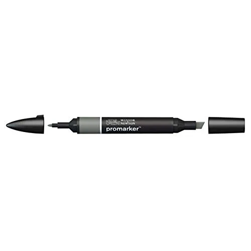 Winsor & Newton Promarker, Alcohol Based Markers, Cool Grey 5 (CG5), Double Tipped Drawing Marker Set for Artists, Graphic Designers, Illustrators - Chisel & Fine Twin Tip, Streak Free Coverage