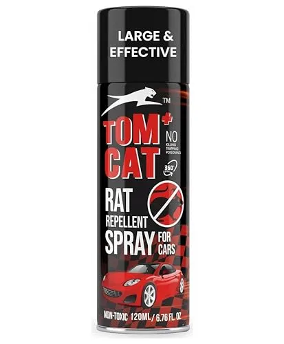 Shadow Securitronics Tom Cat Rat Repellent Spray for Cars, Bikes & Outdoor Utilities, 120ml – Highly Effective & Non-Toxic Rodent Repellent to Protect Wires & Cables, 6–8 Weeks Protection, Formulation 2X