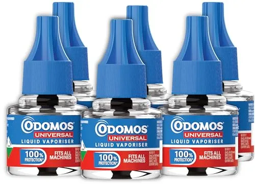 Odomos Universal Liquid Vaporiser 45ml X Pack Of 6 | Mosquito Repellent Single Refill